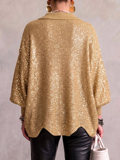 Women’s Oversized Collared Button Front Cardigan