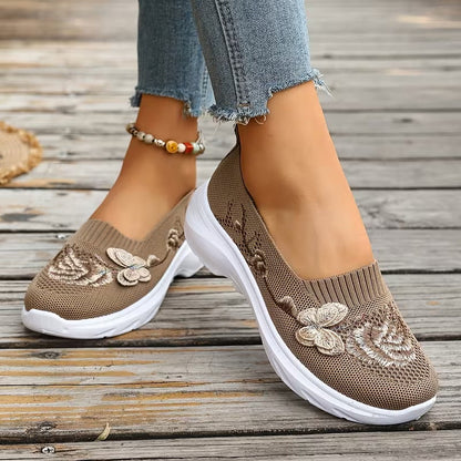 Lily | Floral Knit Slip-On Sneakers