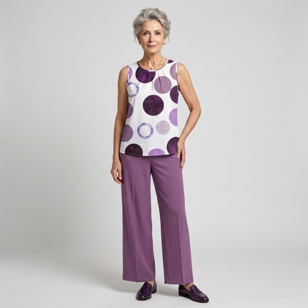 Courtney | Ensemble à pois violets