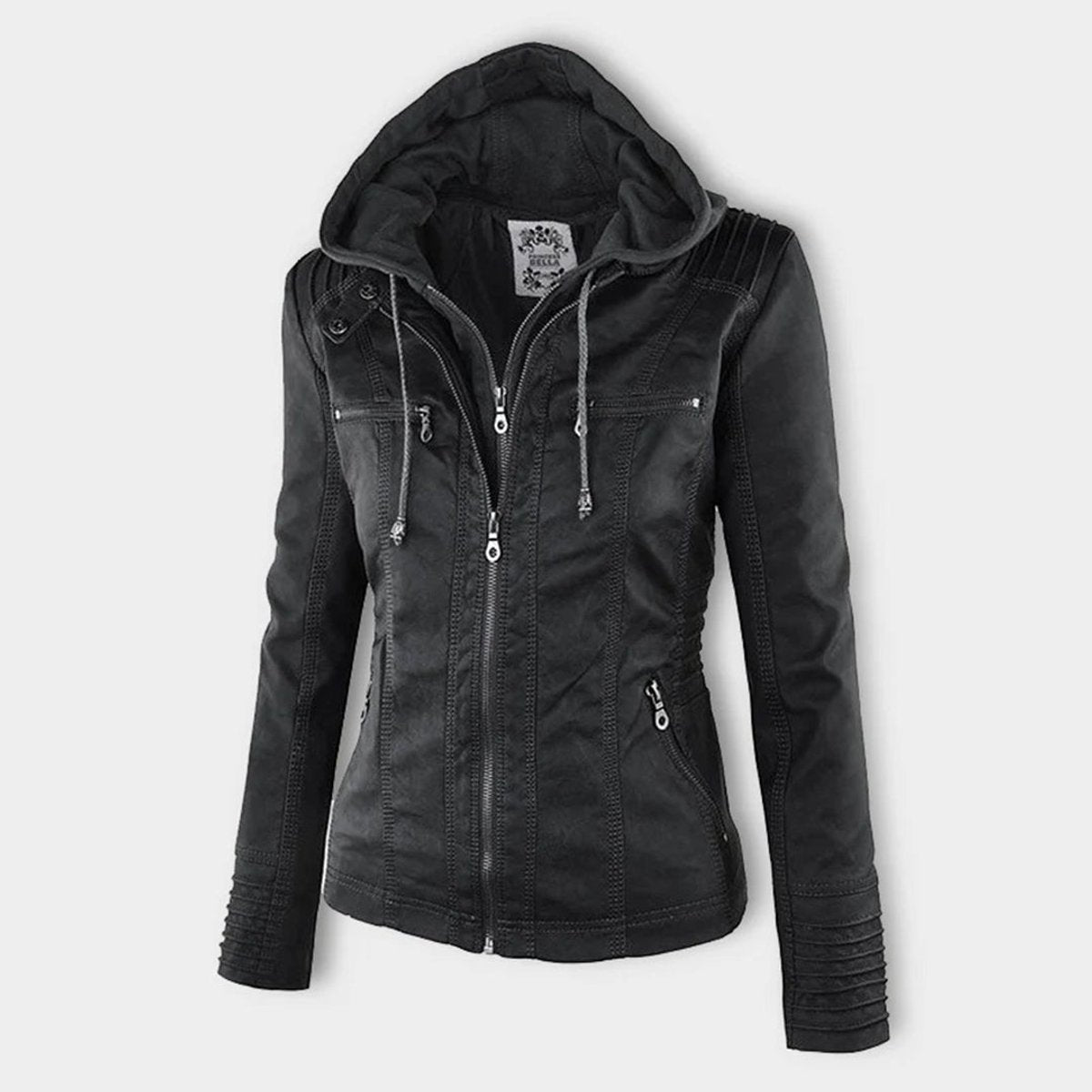 Women’s Zip-Front Fitted Moto Jacket