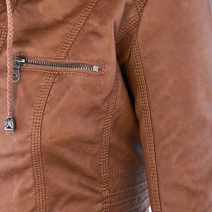 Women’s Zip-Front Fitted Moto Jacket