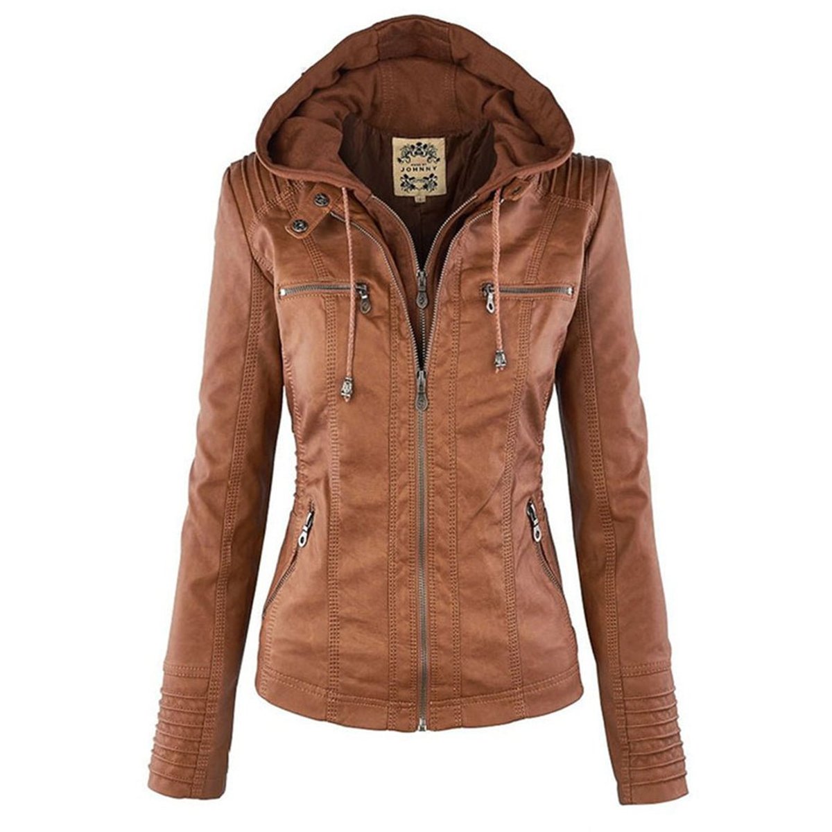 Women’s Zip-Front Fitted Moto Jacket