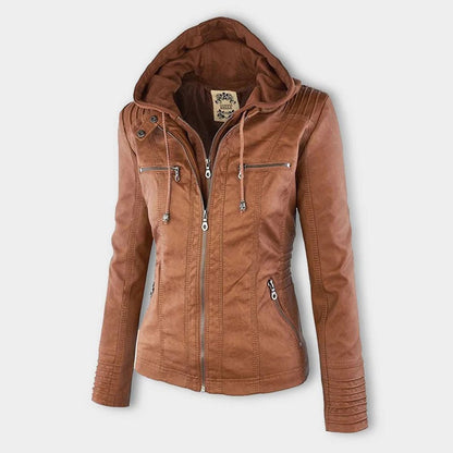 Women’s Zip-Front Fitted Moto Jacket