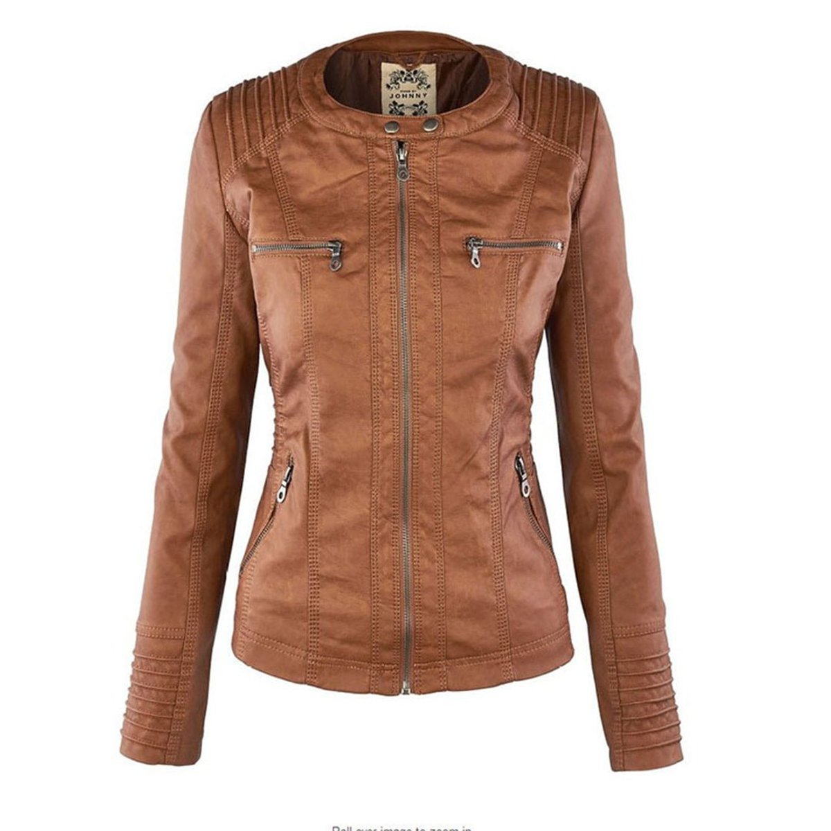 Women’s Zip-Front Fitted Moto Jacket